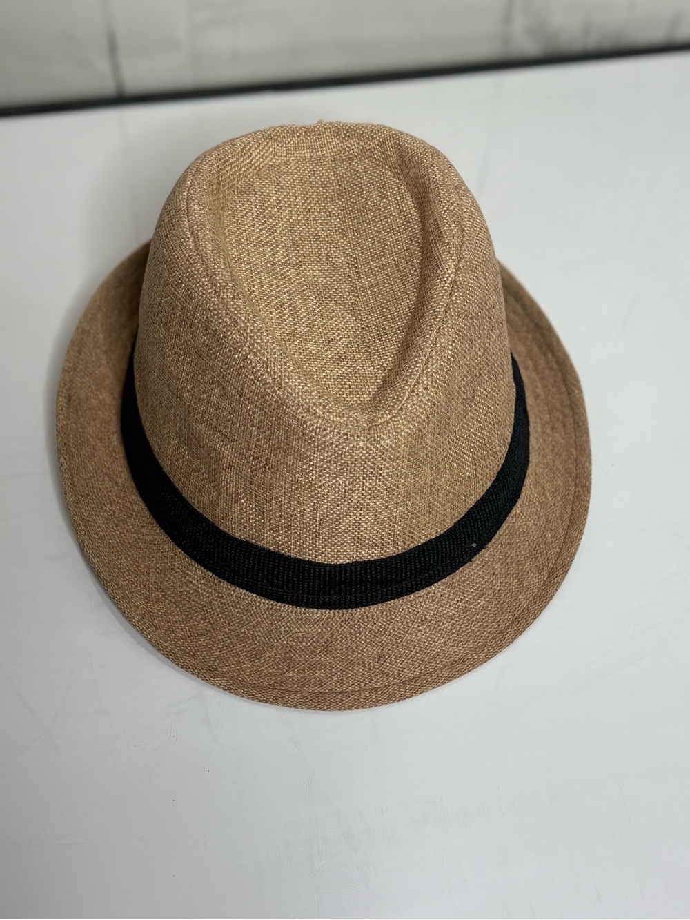 Forever 21 Beige Straw-Look Fedora with Black Tag